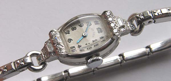 Lady Elgin Platinum and Diamonds watch - Used and Vintage Watches for Sale