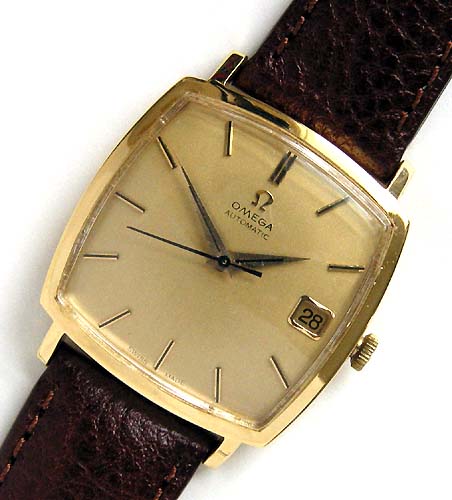 vintage omega square gold watch